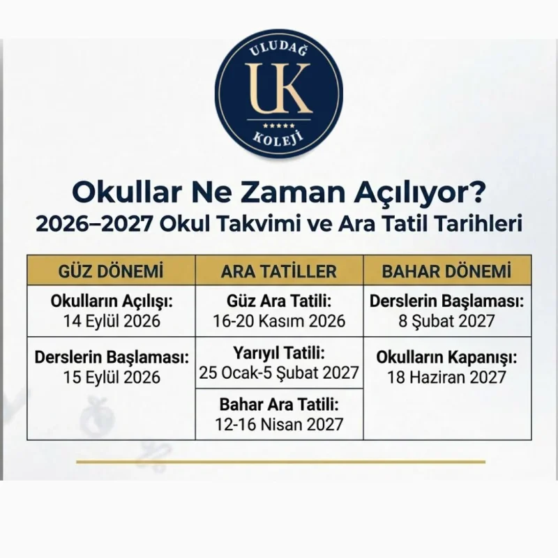 Okullar ne zaman açılıyor 2026-2027 eğitim öğretim yılı takvimi